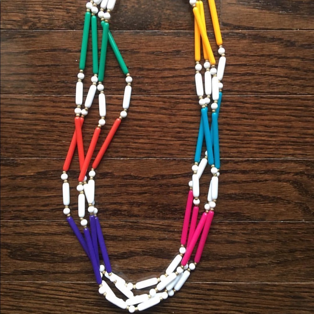 Vintage 80s Rainbow Bead Necklace
